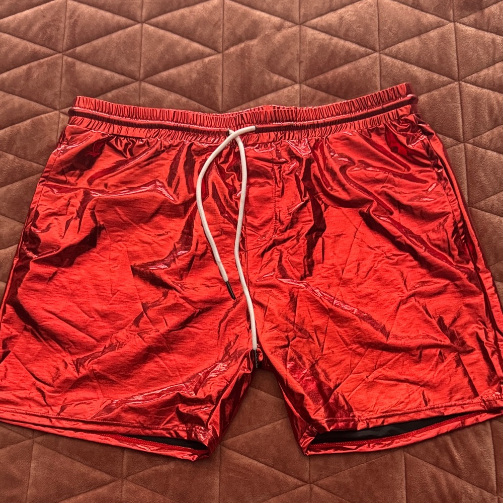Shiny Red Men's Swim/Board Shorts
